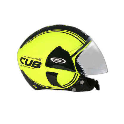 STUDDS Cub D4 Matt Neon Yellow N9 Half Face Helmet