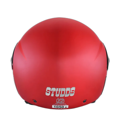 STUDDS Cub Matt Sports Red Half Face Helmet