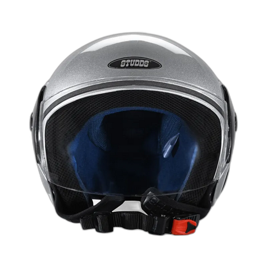 STUDDS Cub Silver Grey Half Face Helmet