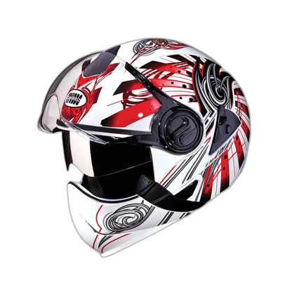 STUDDS Downtown D1 White N2 Fu Flip Up Helmet