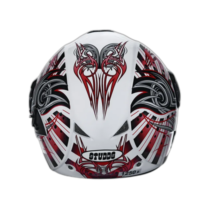 STUDDS Downtown D1 White N2 Fu Flip Up Helmet