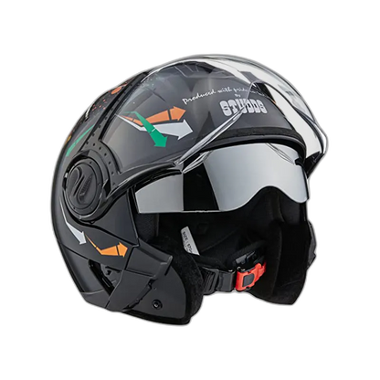 STUDDS Downtown D2 Black N10 Fu Flip Up Helmet