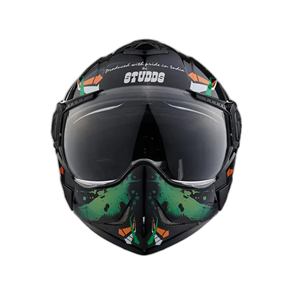 STUDDS Downtown D2 Black N10 Fu Flip Up Helmet