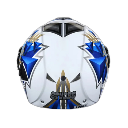 STUDDS Downtown D3 White N1 Fu Flip Up Helmet