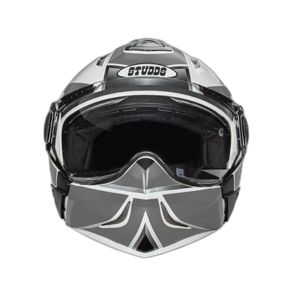 STUDDS Downtown D3 White N4 Fu Flip Up Helmet