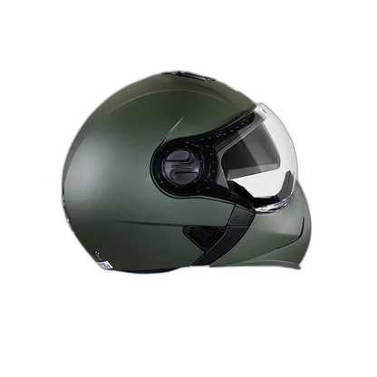STUDDS Downtown Military Green Fu Flip Up Helmet
