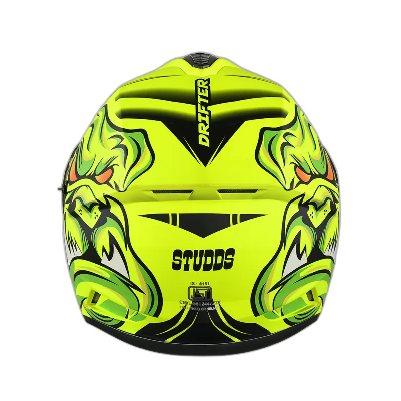 STUDDS Drifter D1 Matt Black Yellow N5 Full Face Helmet