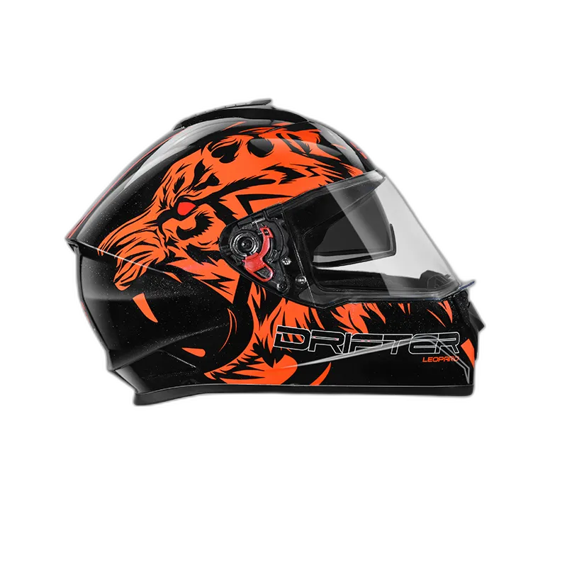 STUDDS Drifter D2 Black N10 Orange Full Face Helmet