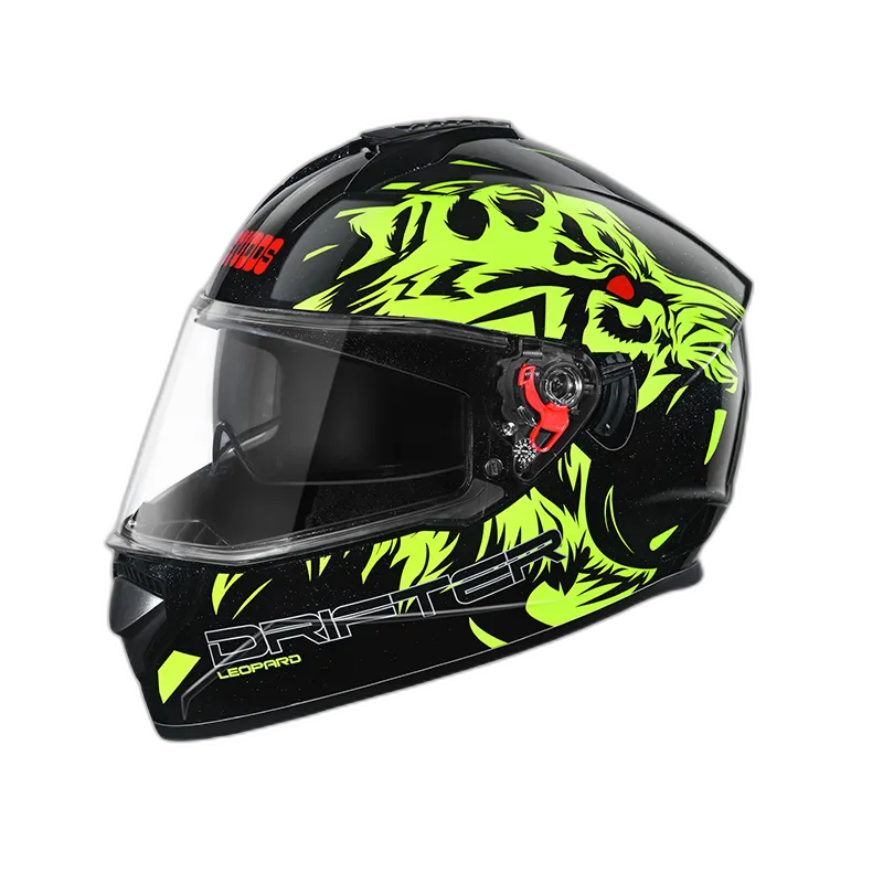 STUDDS Drifter D2 Black N5 Neon Yellow Full Face Helmet