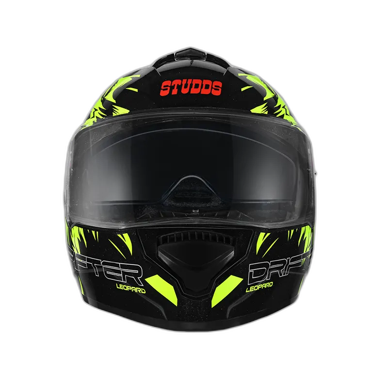 STUDDS Drifter D2 Black N5 Neon Yellow Full Face Helmet