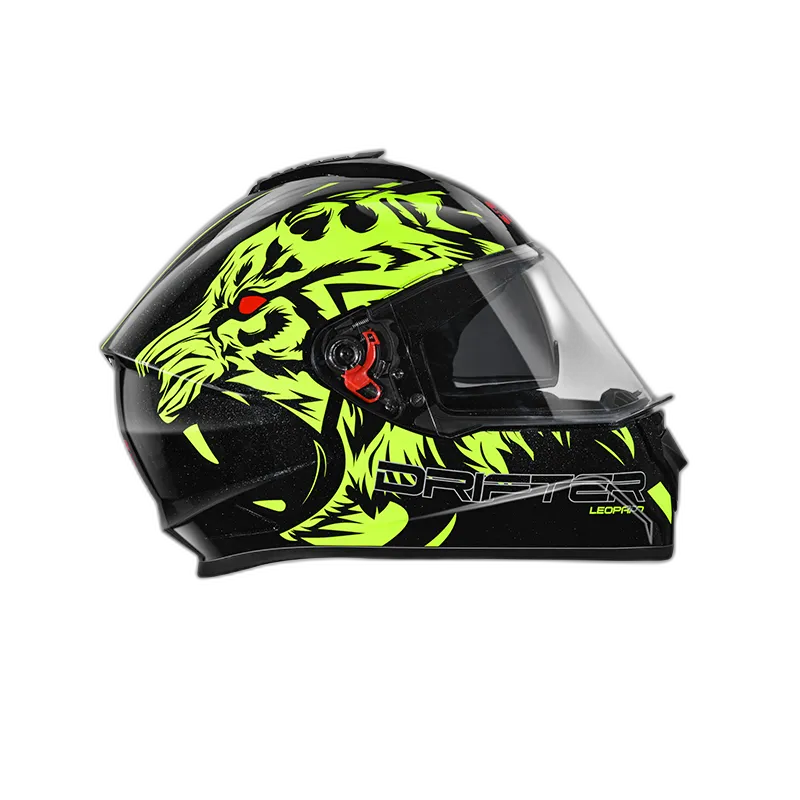 STUDDS Drifter D2 Black N5 Neon Yellow Full Face Helmet