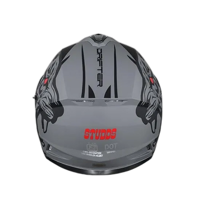 STUDDS Drifter D2 Matt Grey N9 Black Full Face Helmet