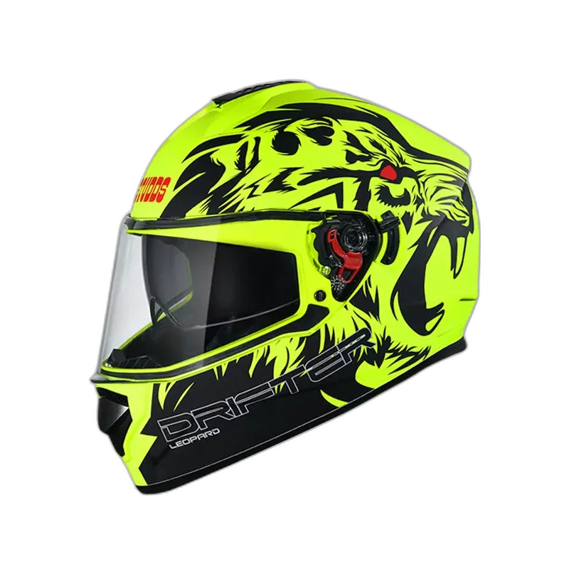 STUDDS Drifter D2 Neon Yellow N9 Black Full Face Helmet