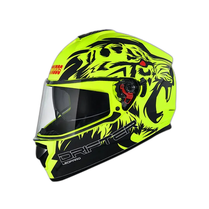 STUDDS Drifter D2 Neon Yellow N9 Black Full Face Helmet