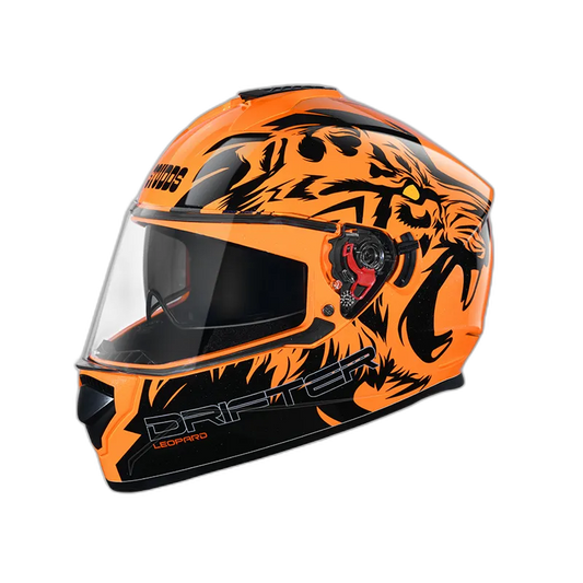 STUDDS Drifter D2 Orange N9 Black Full Face Helmet