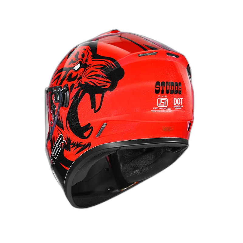 STUDDS Drifter D2 Red N9 Black Full Face Helmet