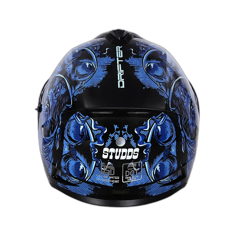 STUDDS Drifter D3 Black Blue Full Face Helmet