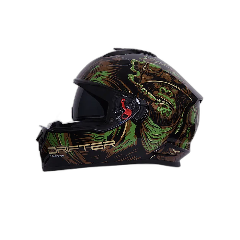 STUDDS Drifter D3 Black Green N3 Full Face Helmet