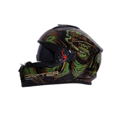 STUDDS Drifter D3 Black Green N3 Full Face Helmet
