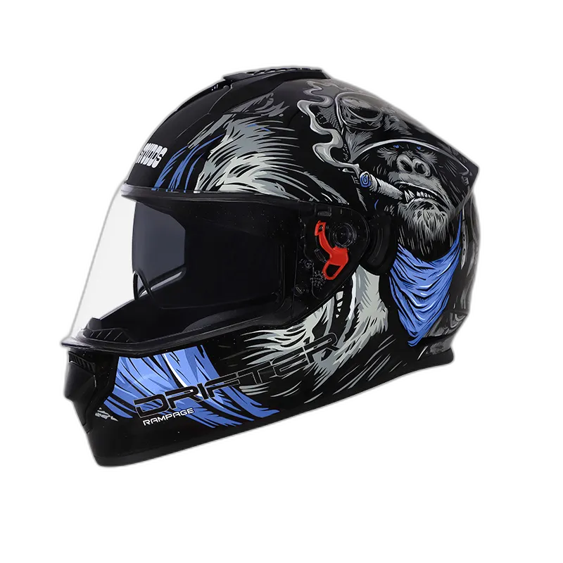 STUDDS Drifter D3 Black Grey N1 Blue Full Face Helmet