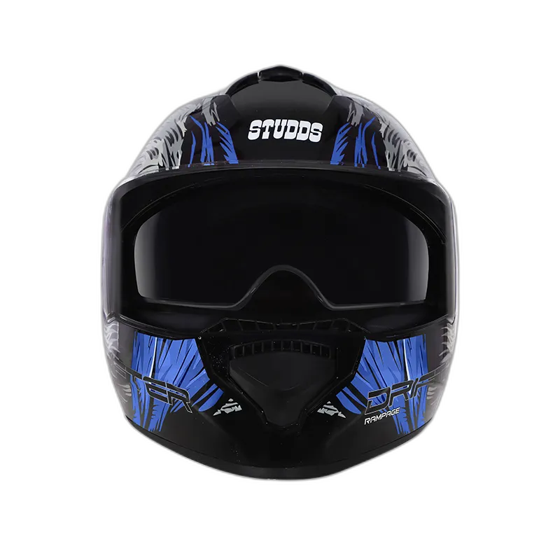STUDDS Drifter D3 Black Grey N1 Blue Full Face Helmet