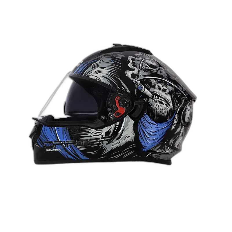 STUDDS Drifter D3 Black Grey N1 Blue Full Face Helmet