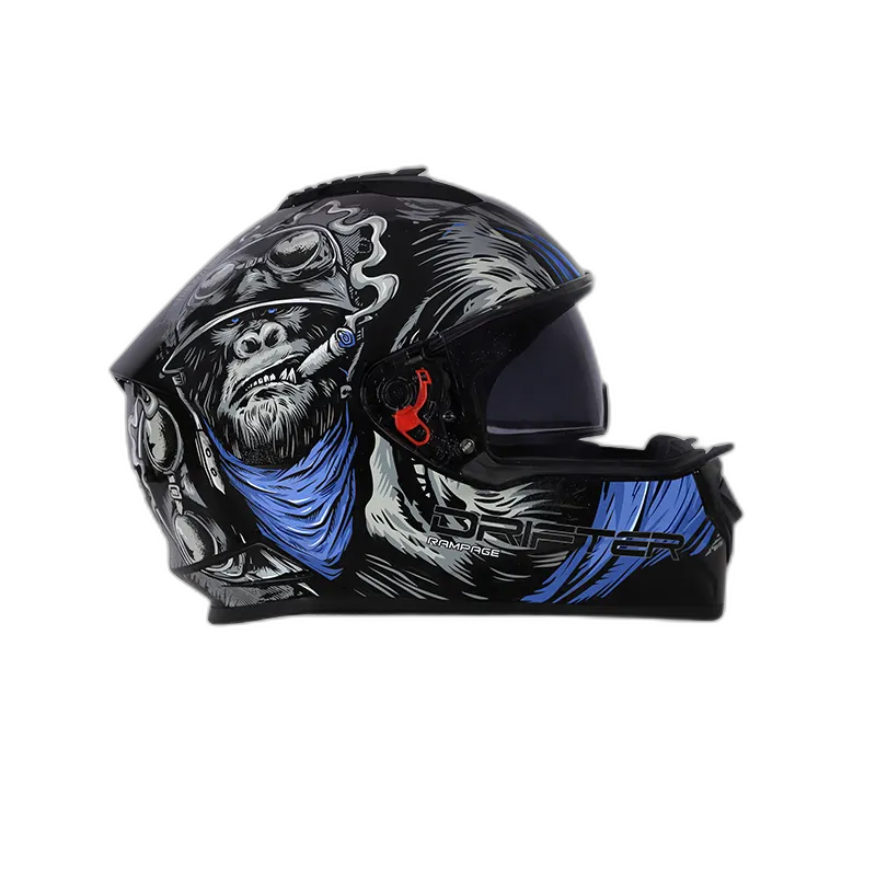 STUDDS Drifter D3 Black Grey N1 Blue Full Face Helmet