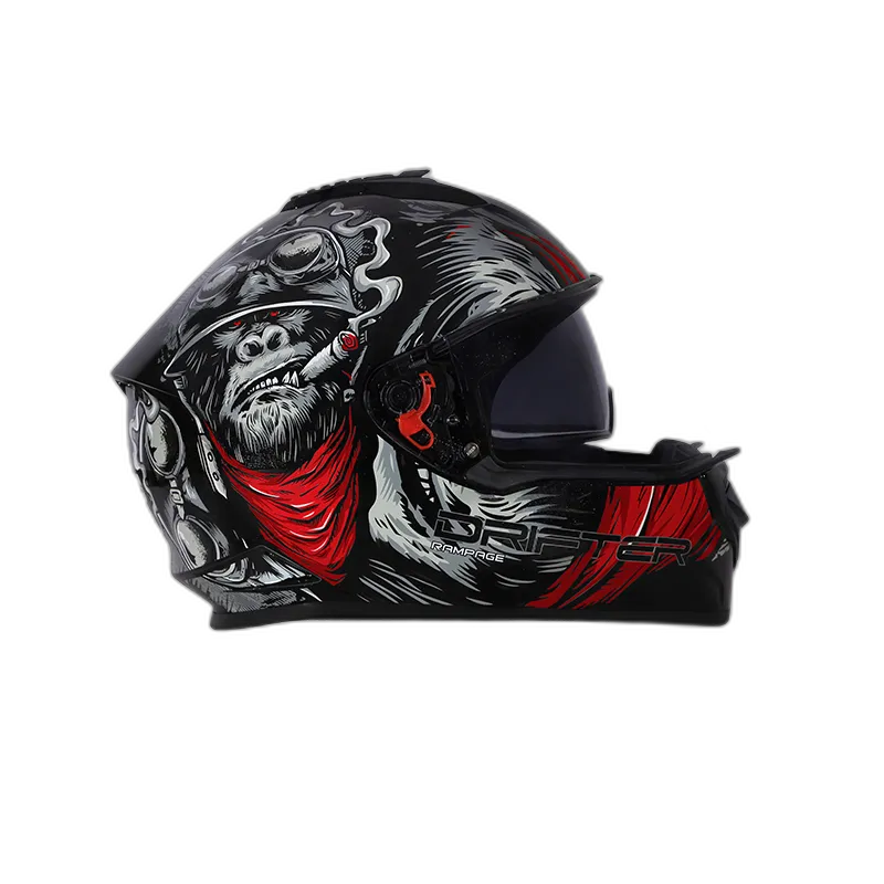 STUDDS Drifter D3 Black Grey N2 Red Full Face Helmet