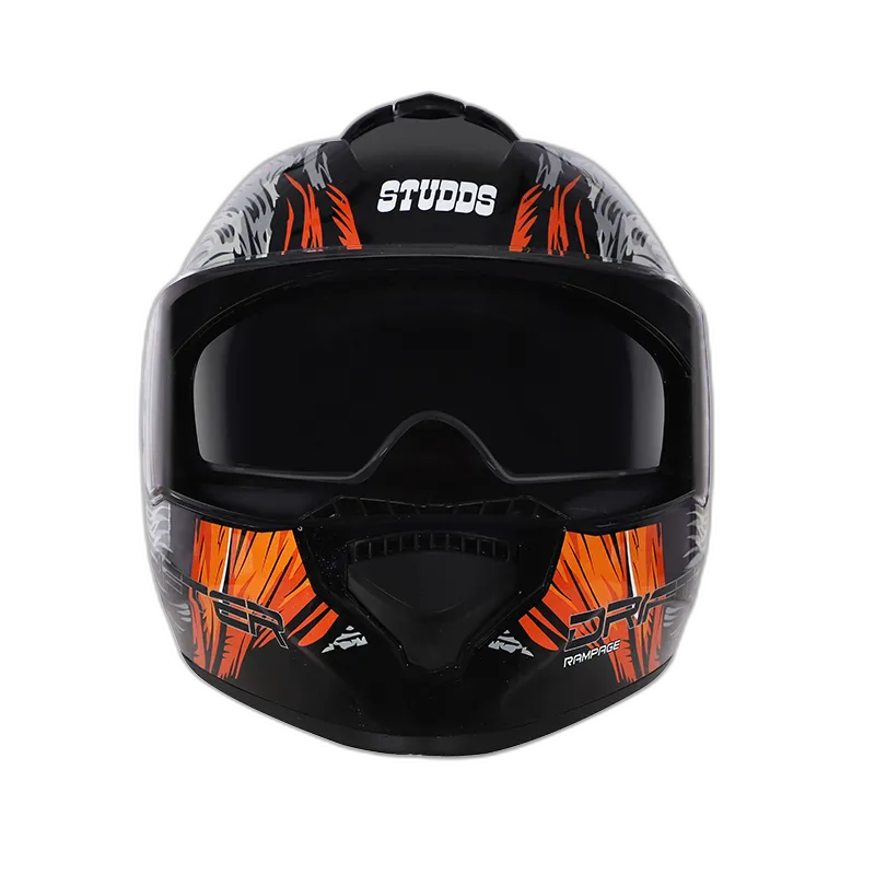 STUDDS Drifter D3 Black N10 Orange Full Face Helmet