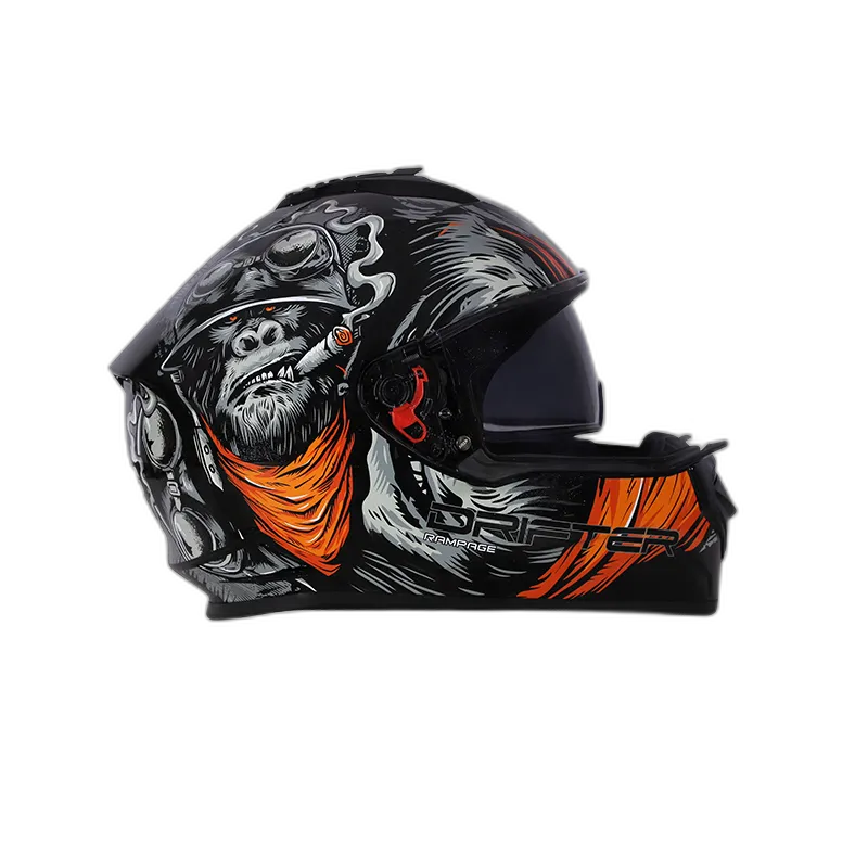 STUDDS Drifter D3 Black N10 Orange Full Face Helmet