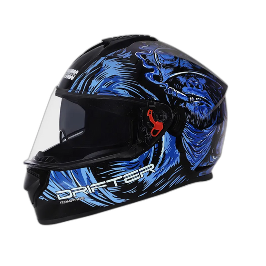 STUDDS Drifter D3 Black N1 Blue Full Face Helmet