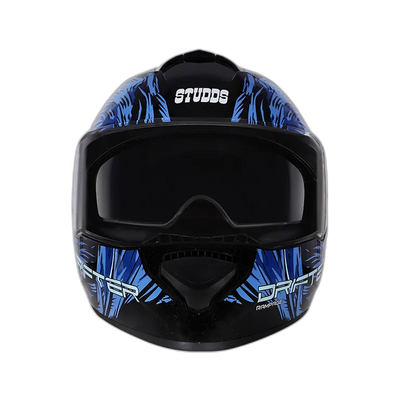 STUDDS Drifter D3 Black N1 Blue Full Face Helmet