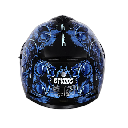 STUDDS Drifter D3 Black N1 Blue Full Face Helmet