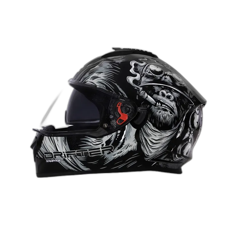 STUDDS Drifter D3 Black N4 Grey Full Face Helmet