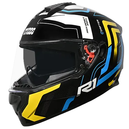 STUDDS Drifter D4 R1 Black Yellow N6 Full Face Helmet