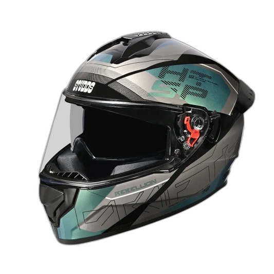 STUDDS Drifter D6 Rebellion Black Blue Chameleon N1 Full Face Helmet