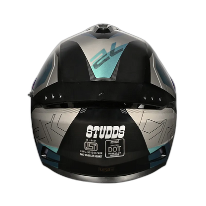 STUDDS Drifter D6 Rebellion Black Blue Chameleon N1 Full Face Helmet