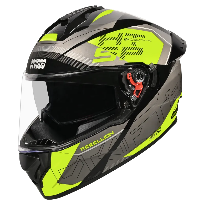 STUDDS Drifter D6 Rebellion Black Yellow N5 Fsy Full Face Helmet