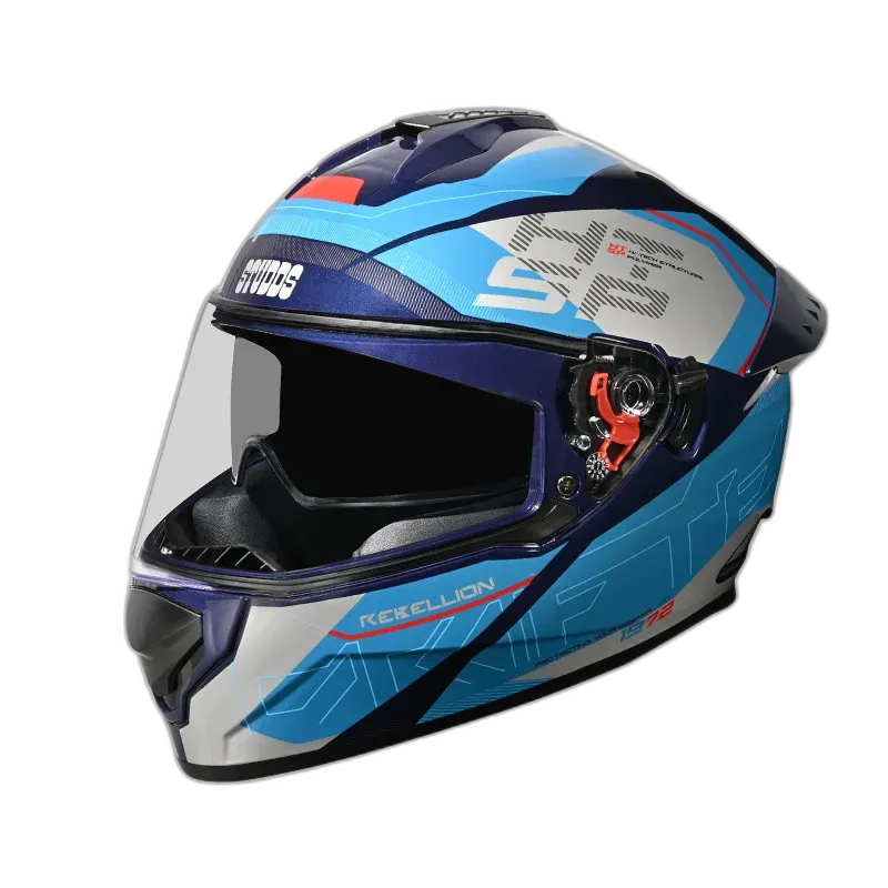 STUDDS Drifter D6 Rebellion Blue Trqs N1 Full Face Helmet
