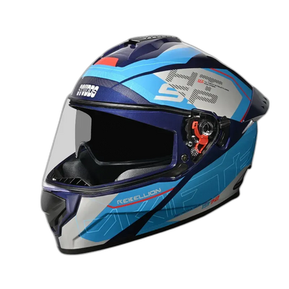 STUDDS Drifter D6 Rebellion Blue Trqs N1 Full Face Helmet