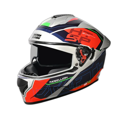 STUDDS Drifter D6 Rebellion Silver N1 Full Face Helmet