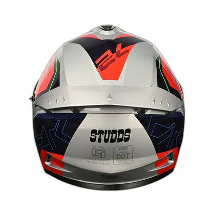 STUDDS Drifter D6 Rebellion Silver N1 Full Face Helmet