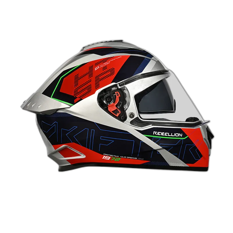 STUDDS Drifter D6 Rebellion Silver N1 Full Face Helmet
