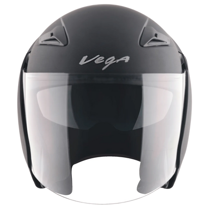 VEGA Eclipse Black Half Face Helmet