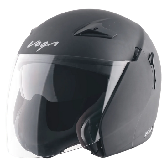 VEGA Eclipse Dull Black Half Face Helmet