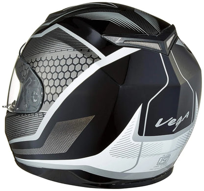 VEGA Edge Dx Blast Black Silver Full Face Helmet