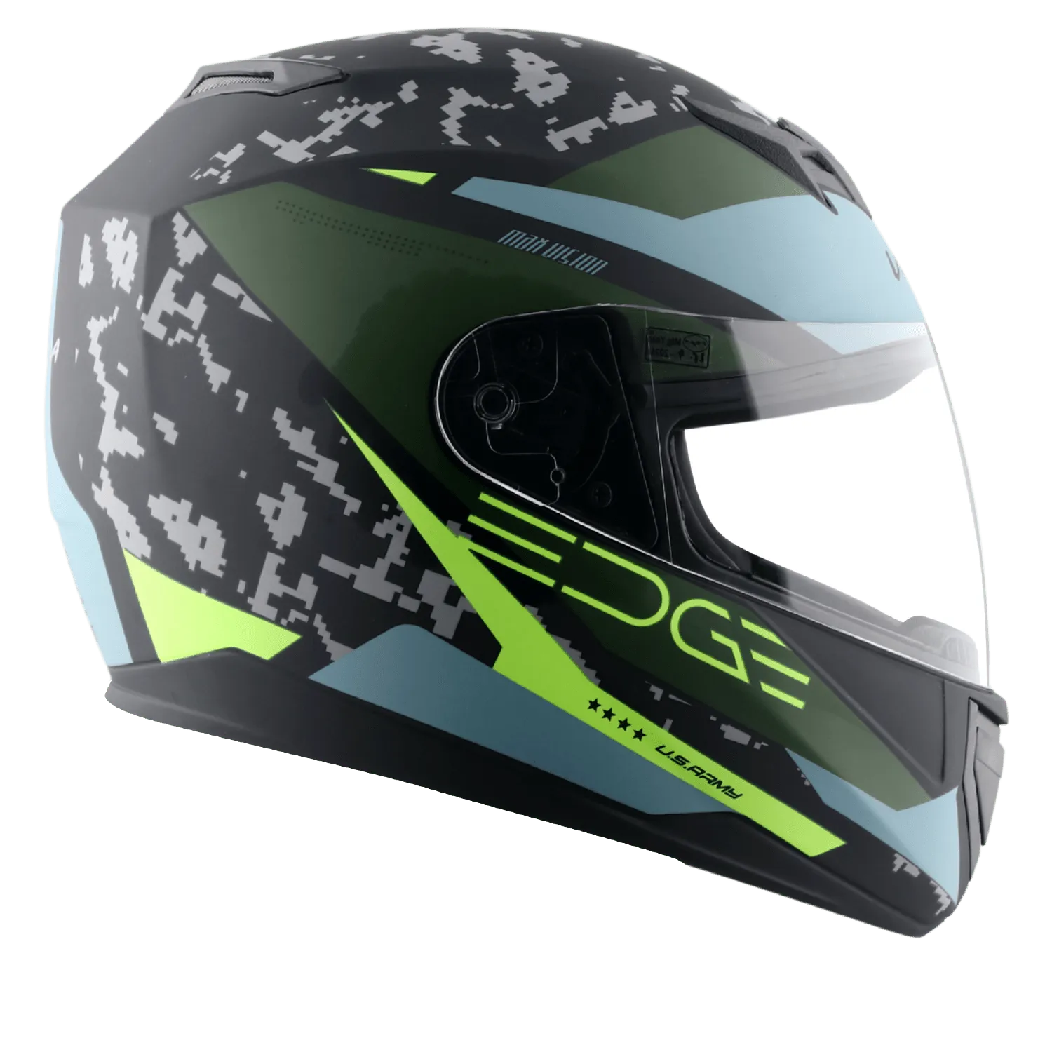 VEGA Edge Dx Us Army Gr Dull Black Battle Green Full Face Helmet