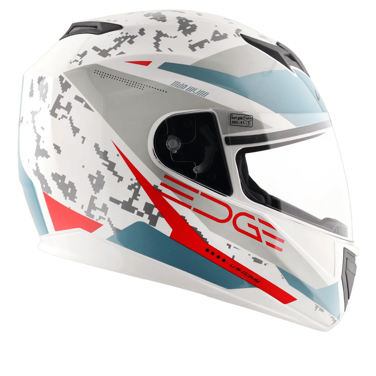 VEGA Edge Dx Us Army Gr White Red Full Face Helmet