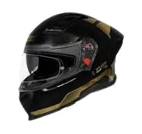 Studds Helios Black N12 Gold Chrome Full Face Helmet