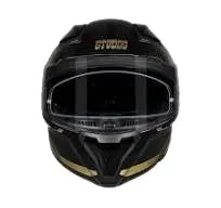 Studds Helios Black N12 Gold Chrome Full Face Helmet